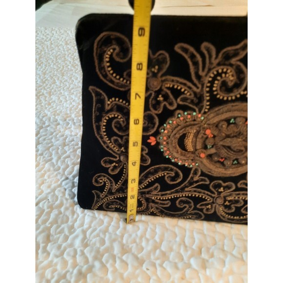 Vintage SOURE Bag, New York 1950's Velvet Embroidered and Beaded - Picture 10 of 13